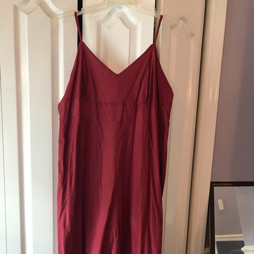Old Navy deep red sun dress.